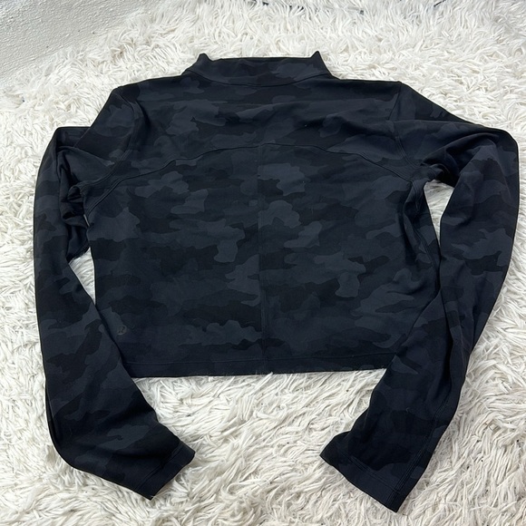 Lululemon All Aligned Mock Neck Long Sleeve Incognito Camo Multi Grey - Picture 4 of 4